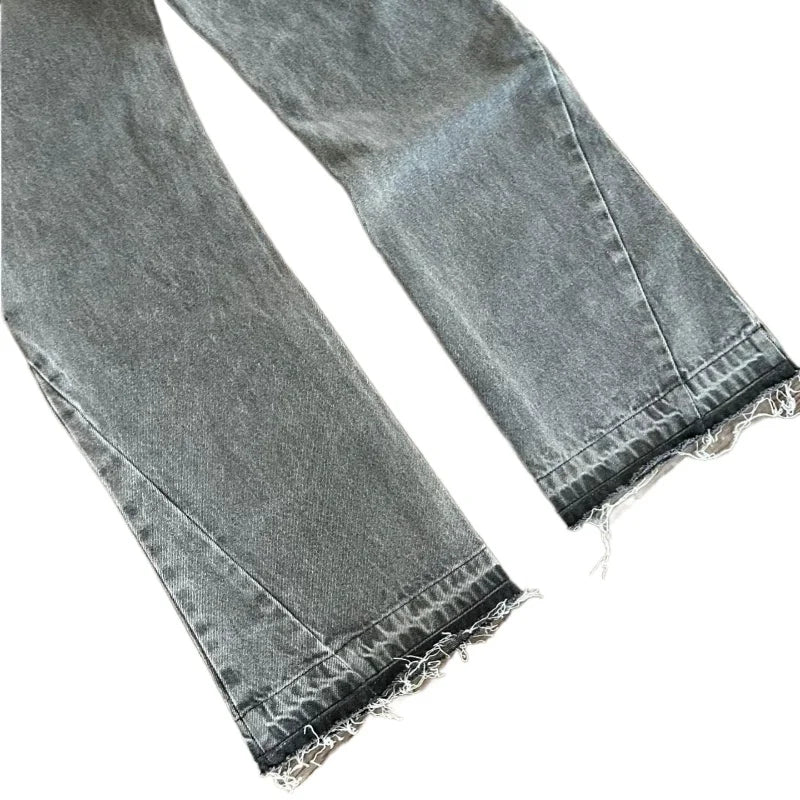 GREY STACKED DENIM